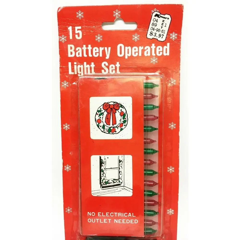 Vintage CHRISTMAS LIGHTS - 1970s/80s K-Mart Battery Operated - NEW in Package